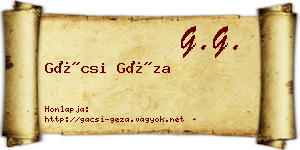 Gácsi Géza névjegykártya