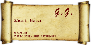 Gácsi Géza névjegykártya
