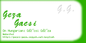 geza gacsi business card